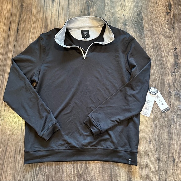 NWT Men's Kenneth Cole Golf 1/4 Zip Black Pullover Stretch Wicking UPF 50+ S - Picture 1 of 9